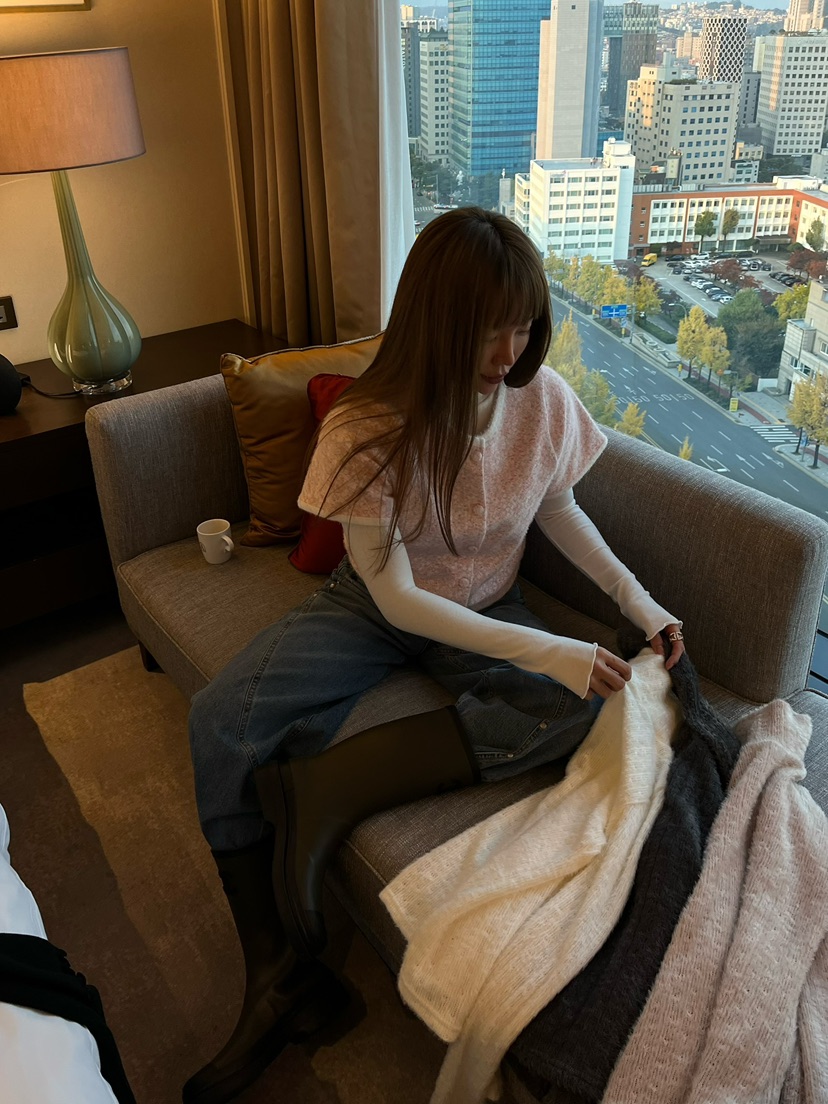 LOVE PULL韓國直郵㊣女裝新款熱賣休閑推薦真品針織衫開衫LOVE PULL針織衫