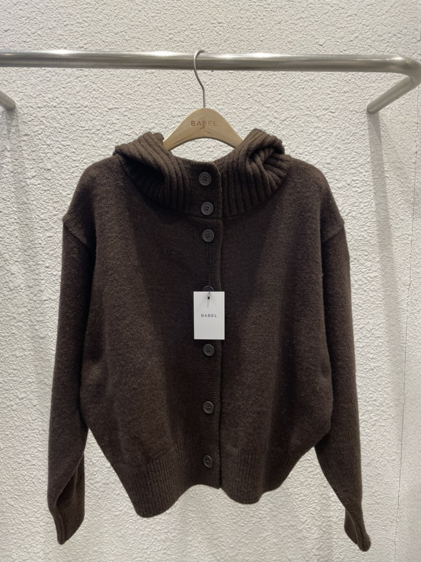 BABEL韓國直郵㊣女士新款推薦25秋冬熱賣針織衫連帽針織衫紐扣BABEL針織衫圖色2