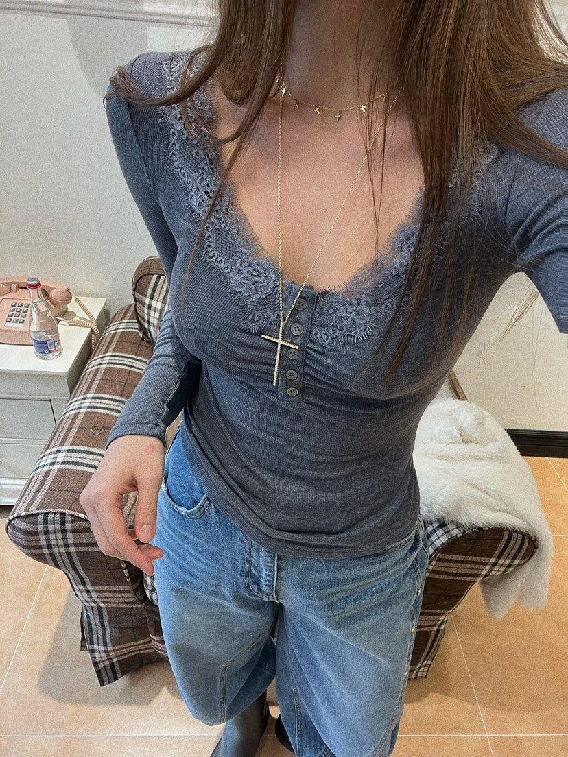 LOVE PULL東大門㊣實拍女士新品25秋冬推薦休閑人氣長袖T恤LOVE PULL長袖T恤圖色2