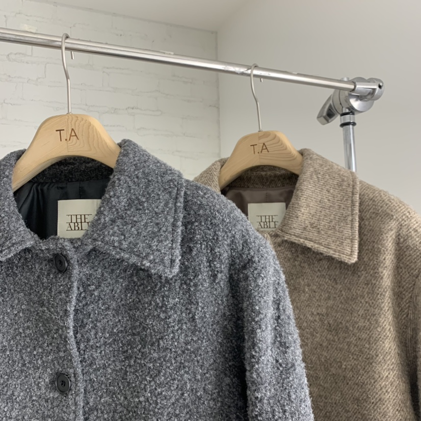 THE ABLE韓國代購㊣女裝新品職業休閑人氣時尚中長款大衣羊毛THE ABLE/TA中長款大衣