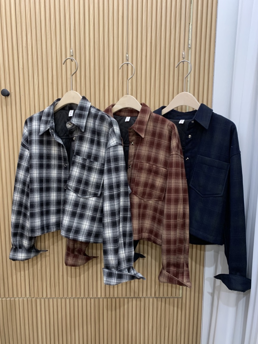 DARAK韓國代購㊣女士新品熱賣推薦職業人氣襯衫蕾絲衫格子短款DARAK襯衫/蕾絲衫