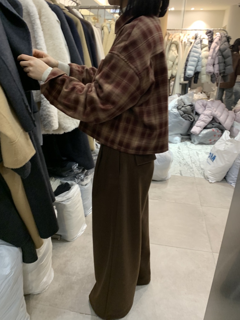 DARAK韓國代購㊣女士新品熱賣推薦職業人氣襯衫蕾絲衫格子短款DARAK襯衫/蕾絲衫