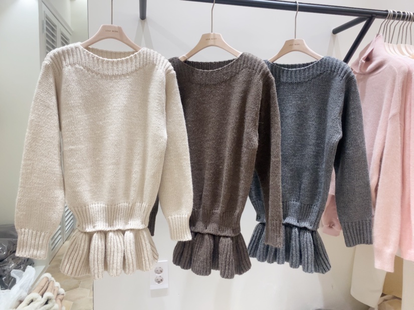 LOVE ROSIE韓國直郵㊣女士新款時尚真品人氣推薦針織衫荷葉邊LOVE ROSIE針織衫