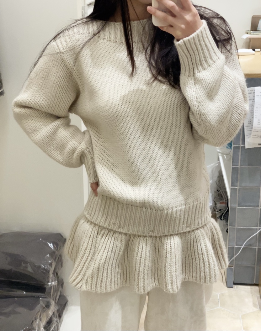 LOVE ROSIE韓國直郵㊣女士新款時尚真品人氣推薦針織衫荷葉邊LOVE ROSIE針織衫圖色1