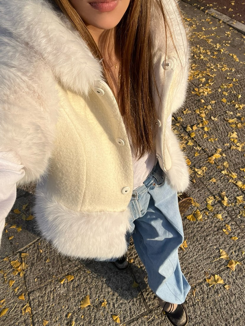 LOVE PULL韓國直郵㊣女士新品人氣熱賣休閑職業夾克羊毛狐貍LOVE PULL夾克