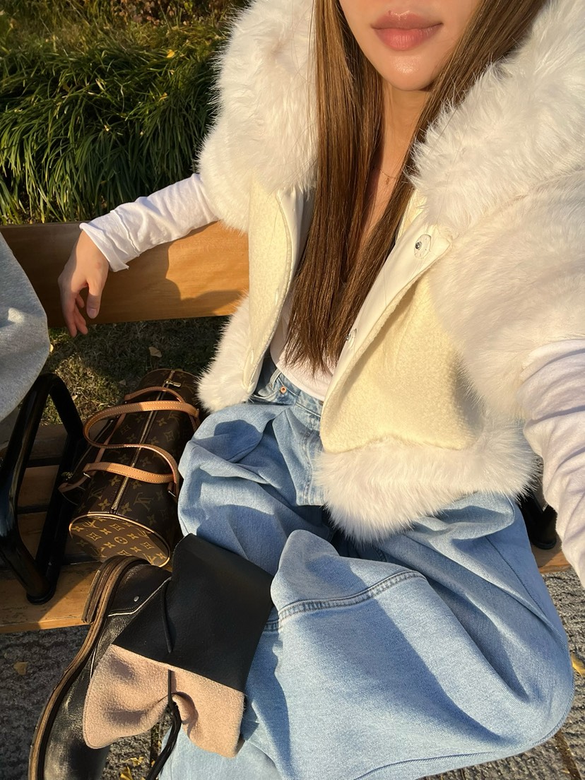 LOVE PULL韓國直郵㊣女士新品人氣熱賣休閑職業夾克羊毛狐貍LOVE PULL夾克