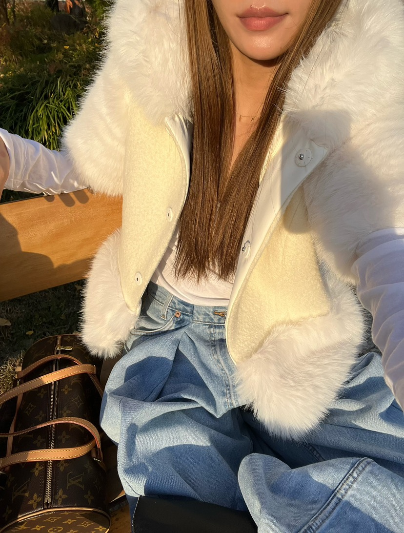 LOVE PULL韓國直郵㊣女士新品人氣熱賣休閑職業夾克羊毛狐貍LOVE PULL夾克