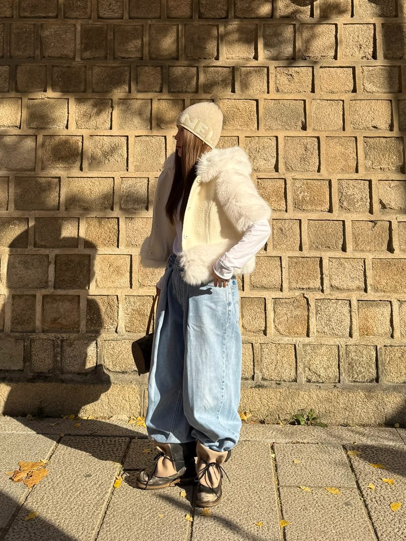 LOVE PULL韓國直郵㊣女士新品人氣熱賣休閑職業夾克羊毛狐貍LOVE PULL夾克