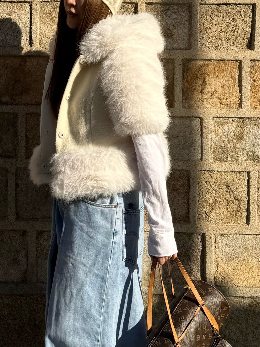 LOVE PULL韓國直郵㊣女士新品人氣熱賣休閑職業夾克羊毛狐貍LOVE PULL夾克