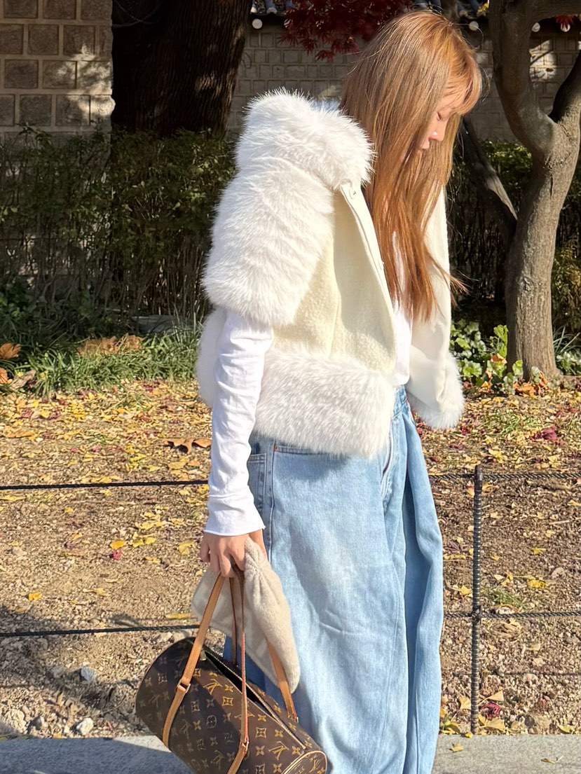 LOVE PULL韓國直郵㊣女士新品人氣熱賣休閑職業夾克羊毛狐貍LOVE PULL夾克