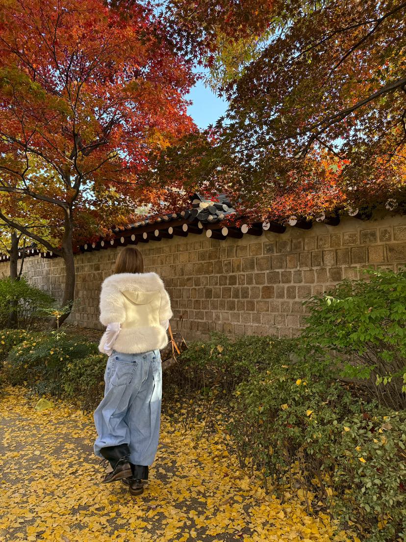 LOVE PULL韓國直郵㊣女士新品人氣熱賣休閑職業夾克羊毛狐貍LOVE PULL夾克