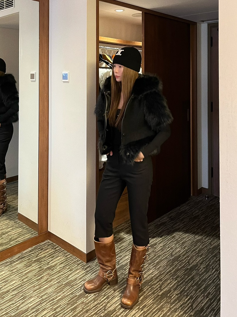 LOVE PULL韓國直郵㊣女士新品人氣熱賣休閑職業夾克羊毛狐貍LOVE PULL夾克