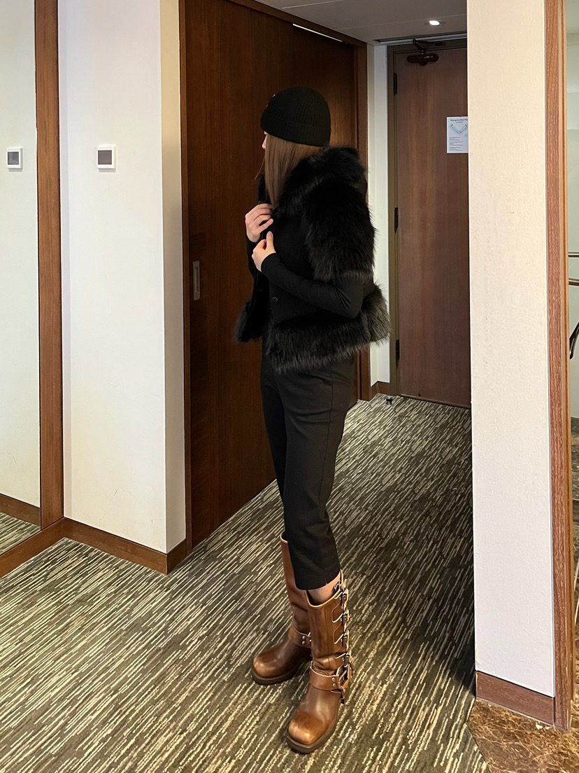 LOVE PULL韓國直郵㊣女士新品人氣熱賣休閑職業夾克羊毛狐貍LOVE PULL夾克