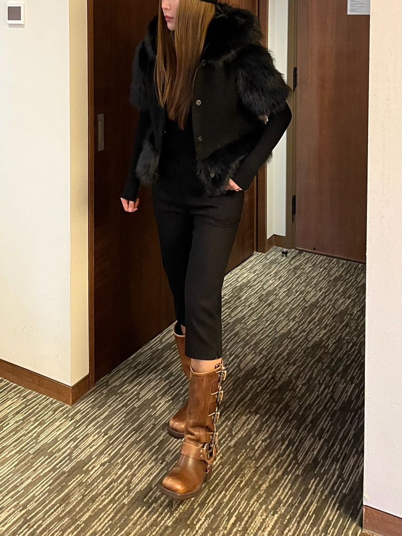 LOVE PULL韓國直郵㊣女士新品人氣熱賣休閑職業夾克羊毛狐貍LOVE PULL夾克