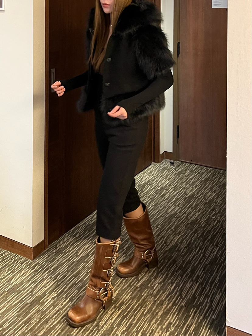 LOVE PULL韓國直郵㊣女士新品人氣熱賣休閑職業夾克羊毛狐貍LOVE PULL夾克