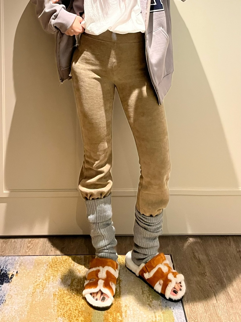 LOVE PULL東大門㊣實拍女士新品時尚熱賣休閑休閑褲喇叭貂皮LOVE PULL休閑褲