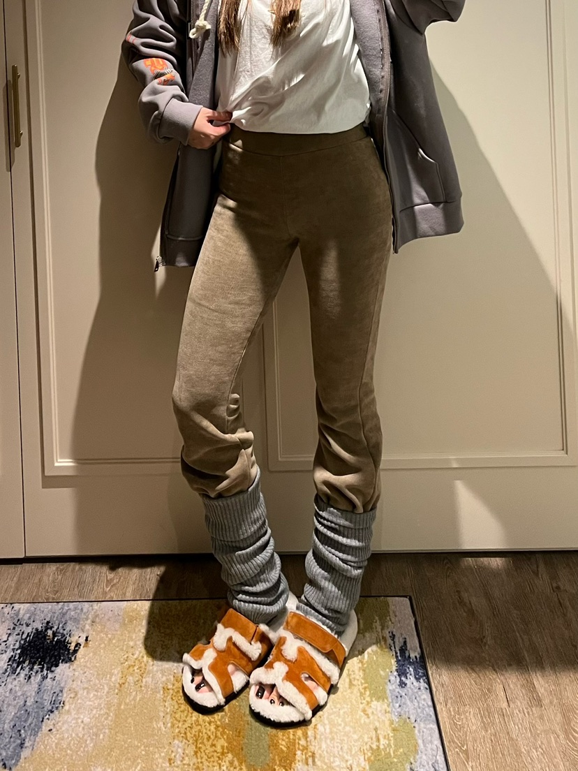 LOVE PULL東大門㊣實拍女士新品時尚熱賣休閑休閑褲喇叭貂皮LOVE PULL休閑褲