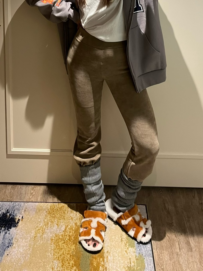 LOVE PULL東大門㊣實拍女士新品時尚熱賣休閑休閑褲喇叭貂皮LOVE PULL休閑褲