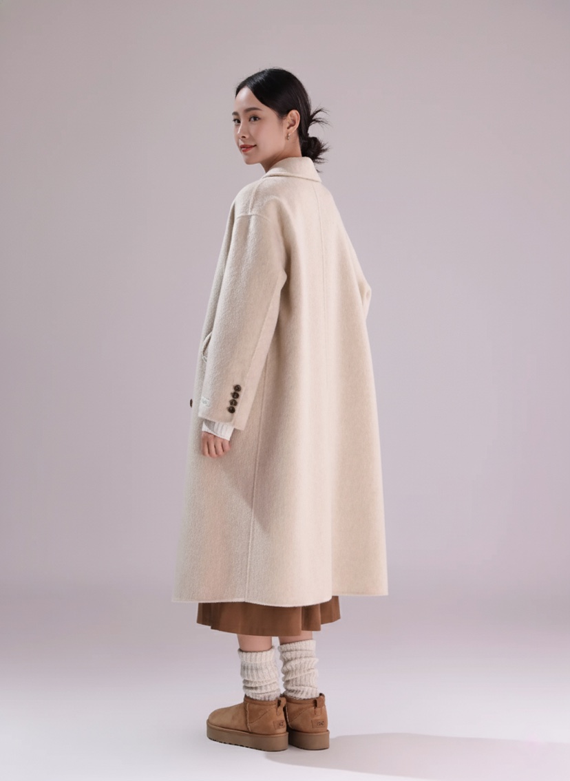 HER韓國代購㊣女裝新款時尚25秋冬熱賣真品職業人氣中長款大衣HANNA21中長款大衣