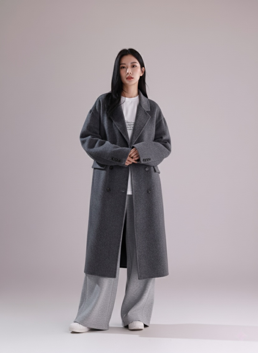 HER韓國代購㊣女裝新款時尚25秋冬熱賣真品職業人氣中長款大衣HANNA21中長款大衣