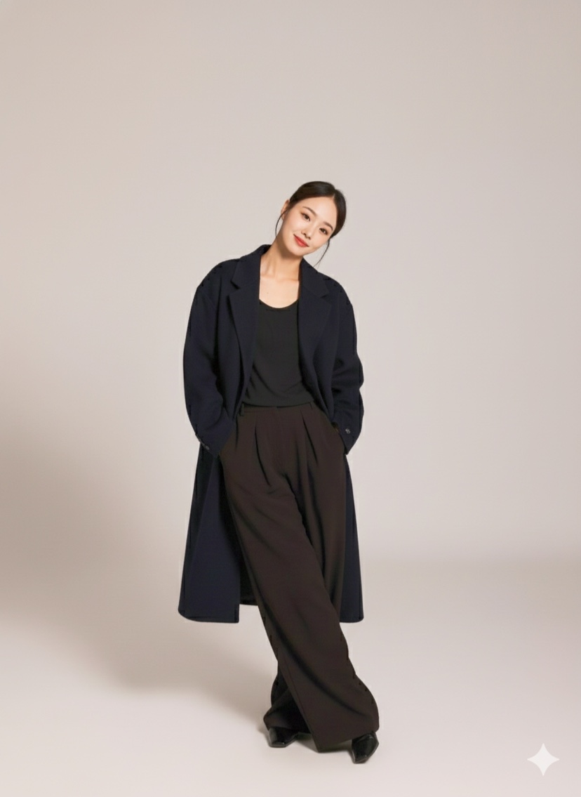 HER韓國代購㊣女裝新款時尚25秋冬熱賣真品職業人氣中長款大衣HANNA21中長款大衣