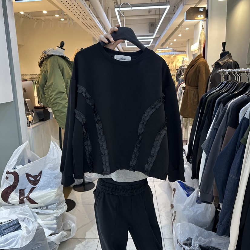 BAKHA-衣服東大門㊣代購女裝新品真品時尚推薦熱賣衛衣褶皺BAKHA-衣服衛衣圖色1黑色