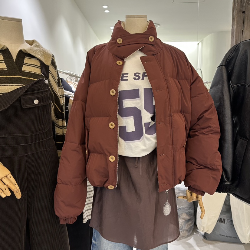 AVECNOUS韓國直郵㊣女士新款熱賣職業休閑時尚短款羽絨服鴨絨AVECNOUS短款羽絨服圖色1