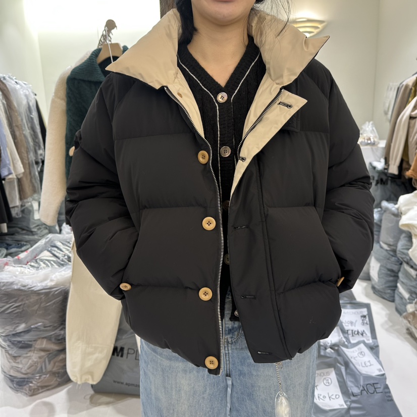 AVECNOUS韓國直郵㊣女士新款熱賣職業休閑時尚短款羽絨服鴨絨AVECNOUS短款羽絨服圖色2