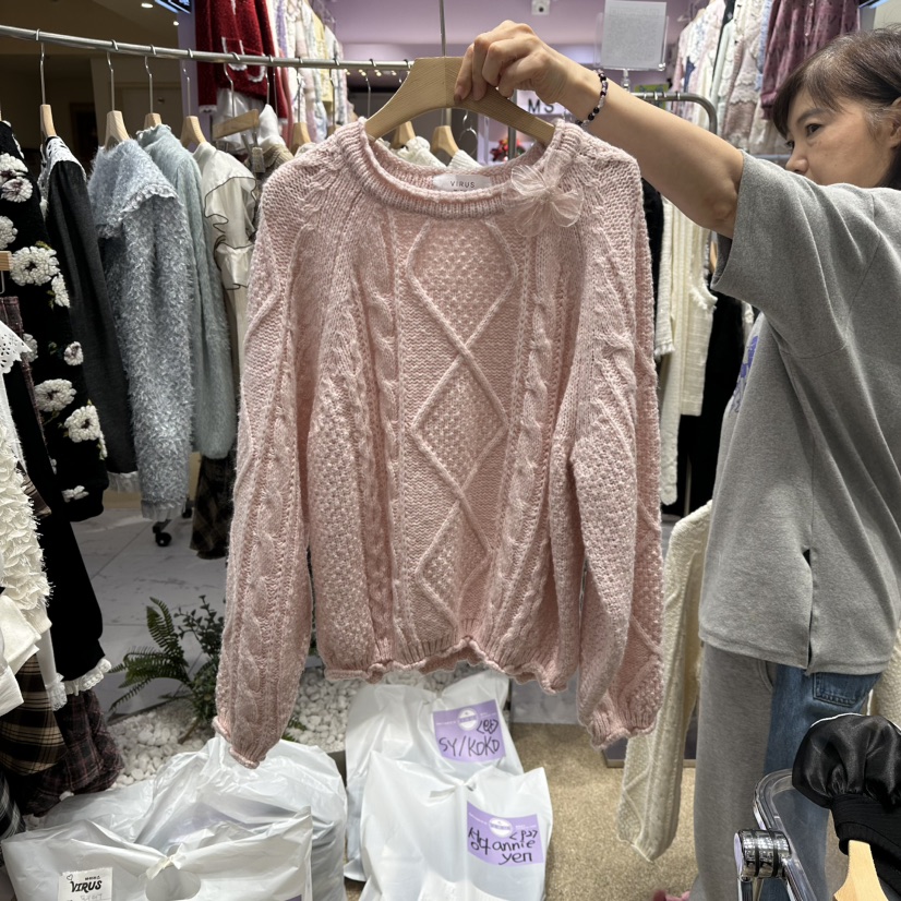 VIRUS韓國代購㊣女裝新品推薦休閑時尚真品人氣熱賣25秋冬毛衣VIRUS毛衣圖色2