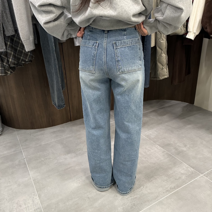 URBANSTORY/REMAKING東大門㊣實拍女裝新款職業牛仔褲口袋Remaking/URBANSTORY牛仔褲