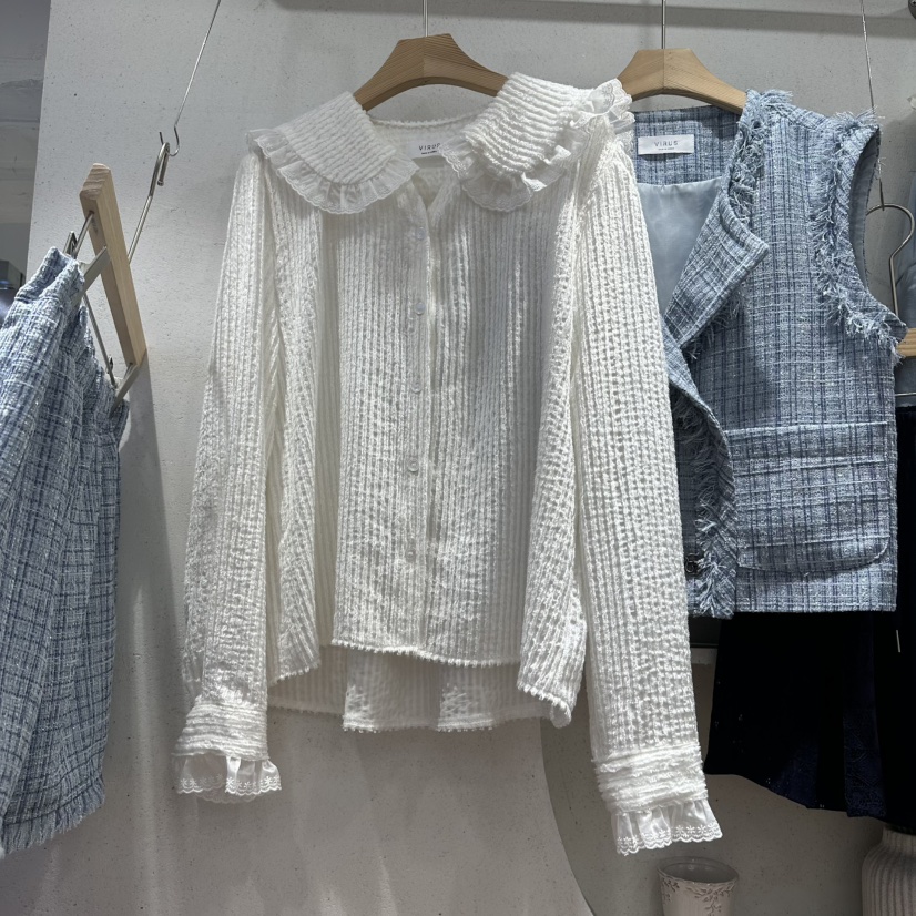 VIRUS東大門㊣代購女裝新品人氣推薦熱賣休閑25秋冬針織衫天鵝絨VIRUS針織衫圖色1