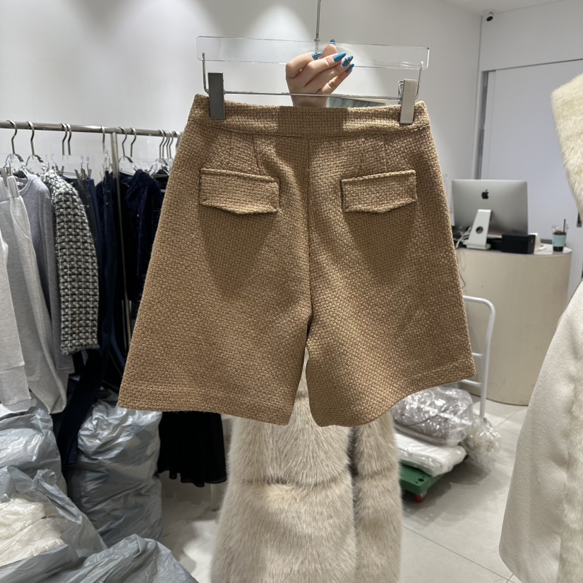 LAFFINE-P韓國代購㊣女士新品人氣職業時尚熱賣短褲粗花呢LAFFINE-P短褲