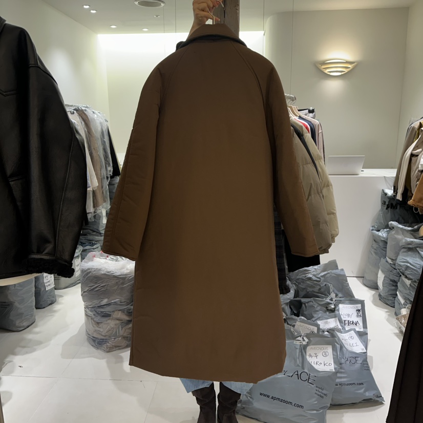 AVECNOUS東大門㊣直郵女裝新品職業人氣推薦休閑中長款大衣AVECNOUS中長款大衣