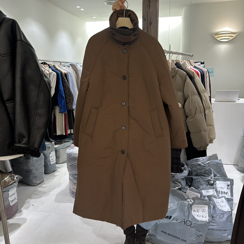 AVECNOUS東大門㊣直郵女裝新品職業人氣推薦休閑中長款大衣AVECNOUS中長款大衣