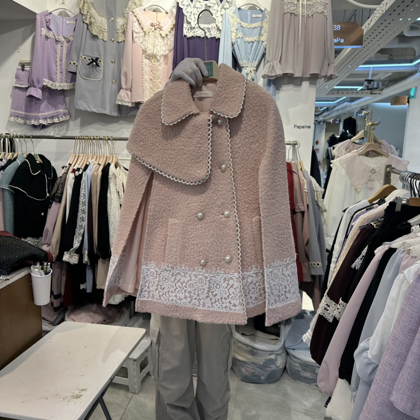 PAPA韓國代購㊣女士新品25秋冬時尚熱賣推薦人氣職業夾克皮草PaPa/HALMADE夾克圖色1