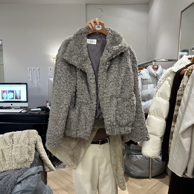 BRUSH-P韓國直郵㊣女裝新款熱賣職業推薦短款大衣泰迪熊皮草BRUSH-P短款大衣圖色3