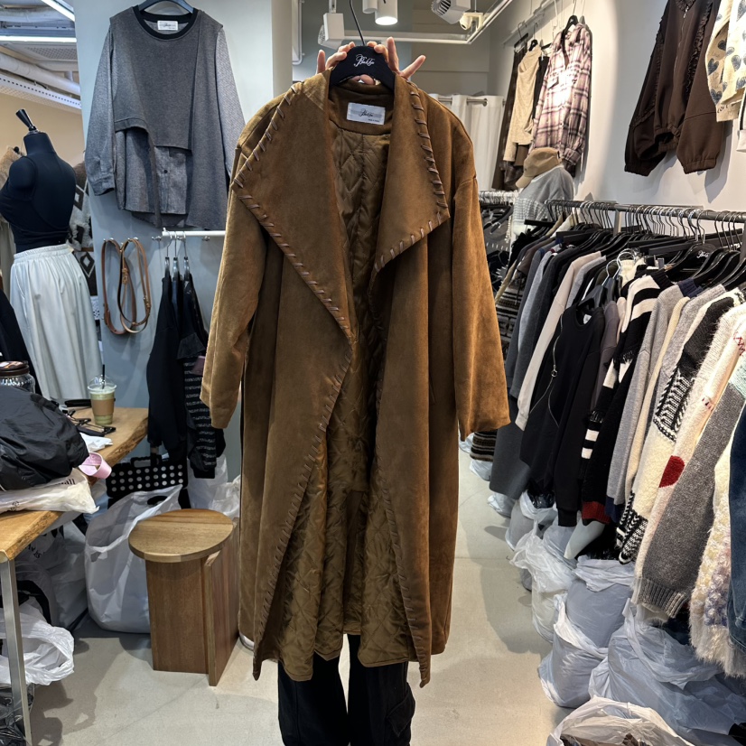 BAKHA-衣服東大門㊣直郵女裝新款人氣熱賣中長款大衣含腰帶BAKHA中長款大衣圖色1