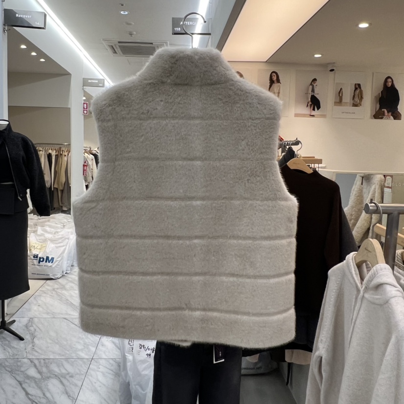 AFTERGLOW韓國直郵㊣女士新款職業熱賣休閑25秋冬時尚馬甲貂皮AFTERGLOW馬甲