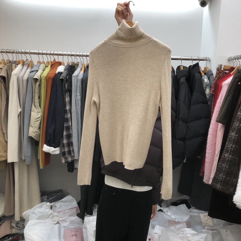 DRESS ROOM東大門㊣實拍女裝新品休閑職業人氣長袖T恤羊毛DRESS ROOM長袖T恤