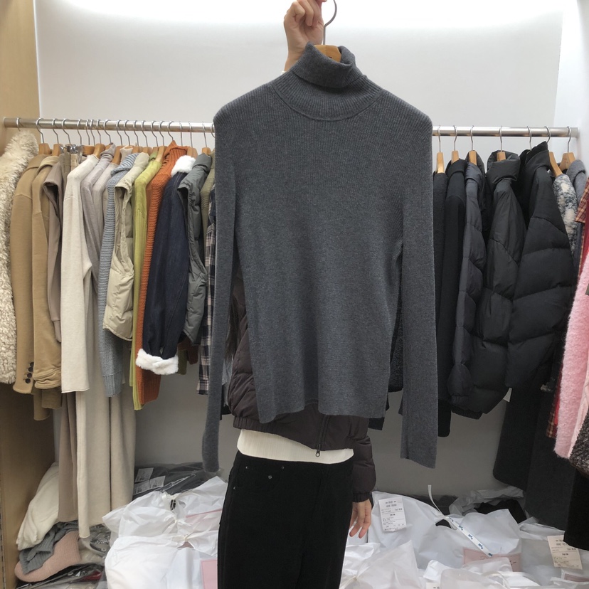 DRESS ROOM東大門㊣實拍女裝新品休閑職業人氣長袖T恤羊毛DRESS ROOM長袖T恤圖色3