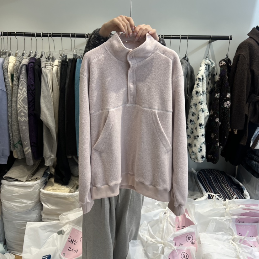 RIVEROOM東大門㊣代購女裝新品人氣熱賣推薦25秋冬衛衣羊毛RIVEROOM衛衣圖色1
