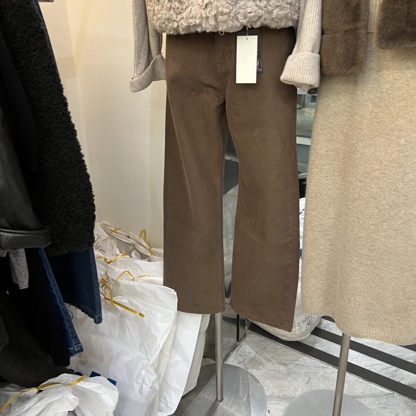 AFTERGLOW東大門㊣直郵女裝新品25秋冬休閑推薦職業休閑褲抓絨AFTERGLOW休閑褲圖色1