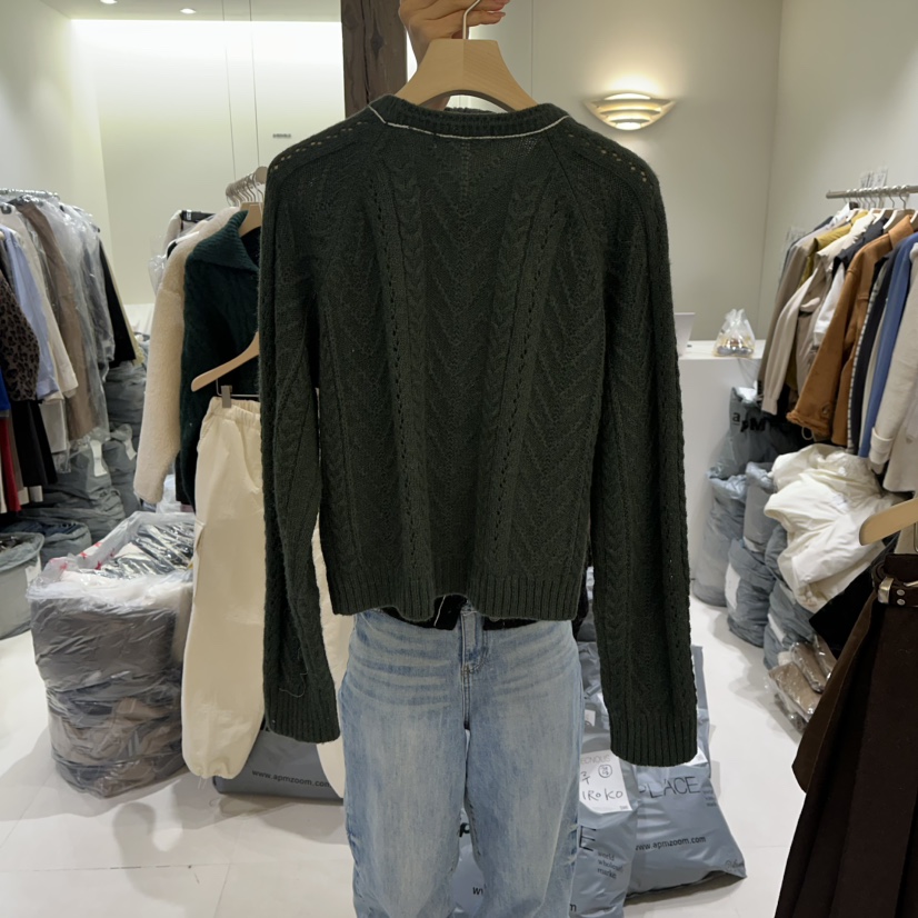 AVECNOUS韓國直郵㊣女裝新款25秋冬時尚職業推薦針織衫羊駝AVECNOUS針織衫