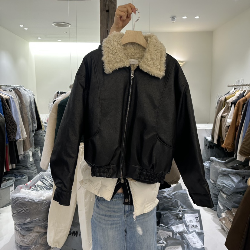 AVECNOUS東大門㊣代購女裝新品25秋冬熱賣休閑時尚推薦夾克AVECNOUS夾克圖色2