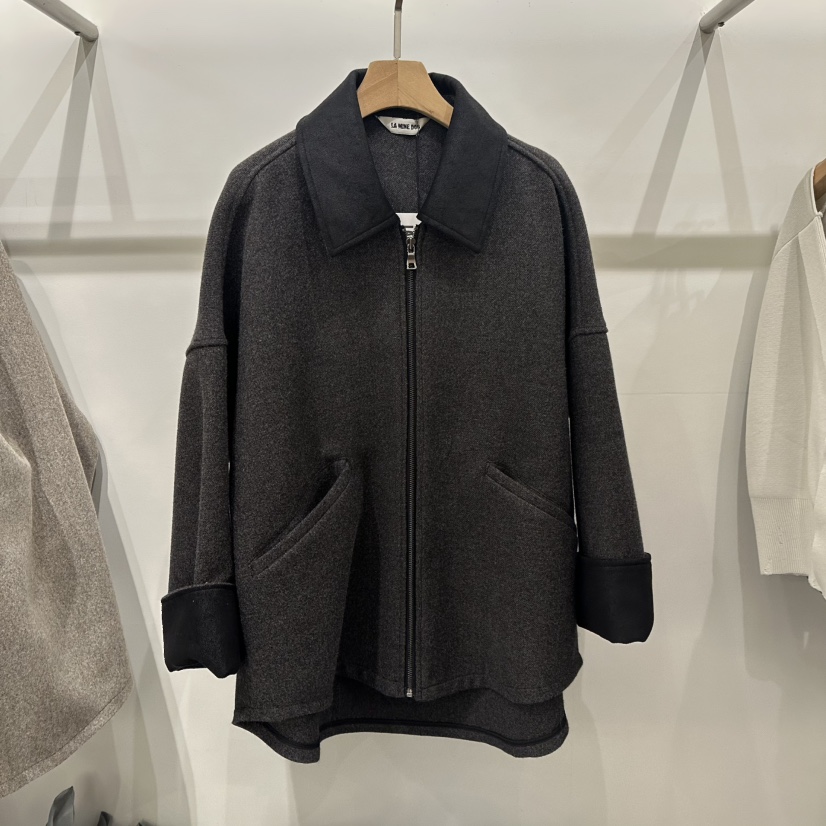 LAMINEDOR東大門㊣直郵女裝新款熱賣人氣推薦休閑25秋冬短款大衣LA MINE DOR短款大衣圖色3