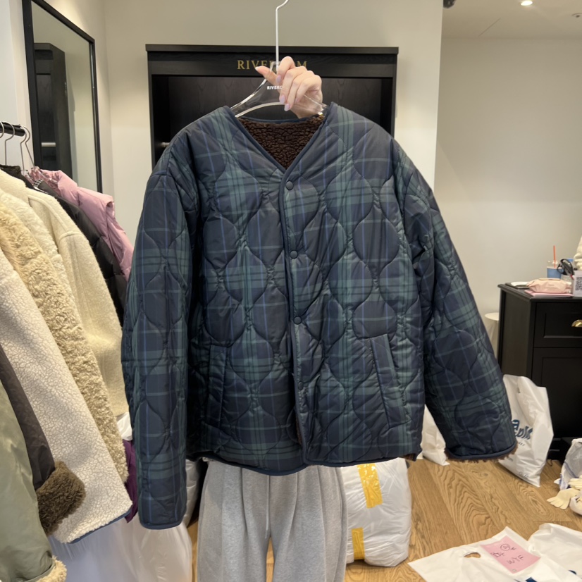 RIVEROOM韓國代購㊣女裝新款熱賣25秋冬人氣休閑職業夾克棉RIVEROOM夾克圖色1