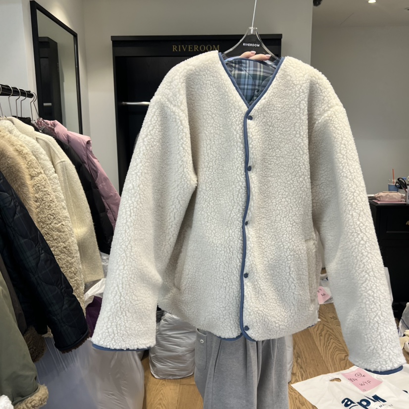 RIVEROOM韓國代購㊣女裝新款熱賣25秋冬人氣休閑職業夾克棉RIVEROOM夾克圖色2