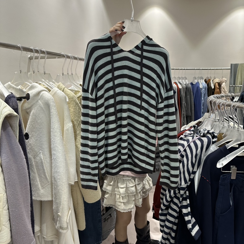 MIMME東大門㊣代購女士新款時尚休閑25秋冬針織衫連帽針織衫羊毛MIMME針織衫圖色3