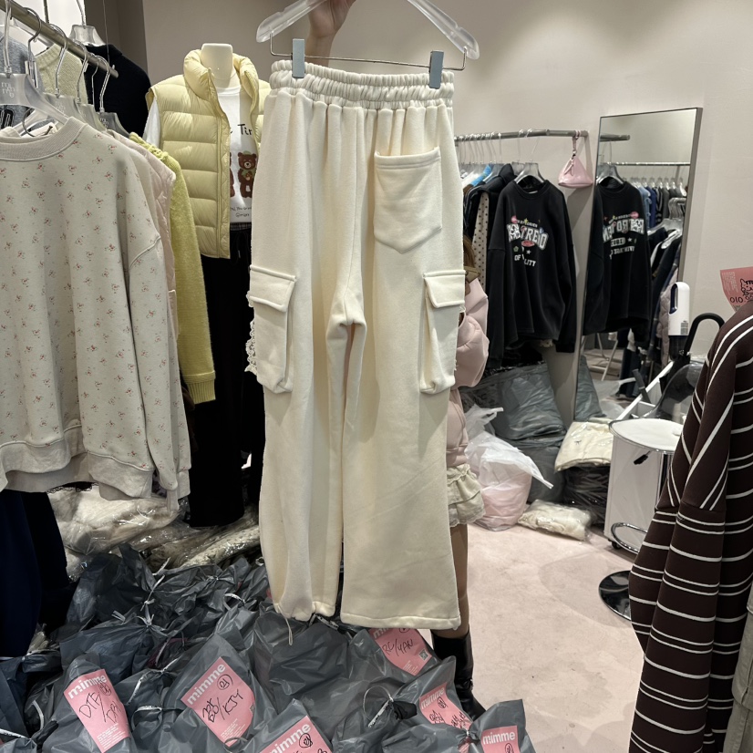 MIMME東大門㊣直郵女裝新款25秋冬休閑熱賣時尚休閑褲加絨鏤空MIMME休閑褲