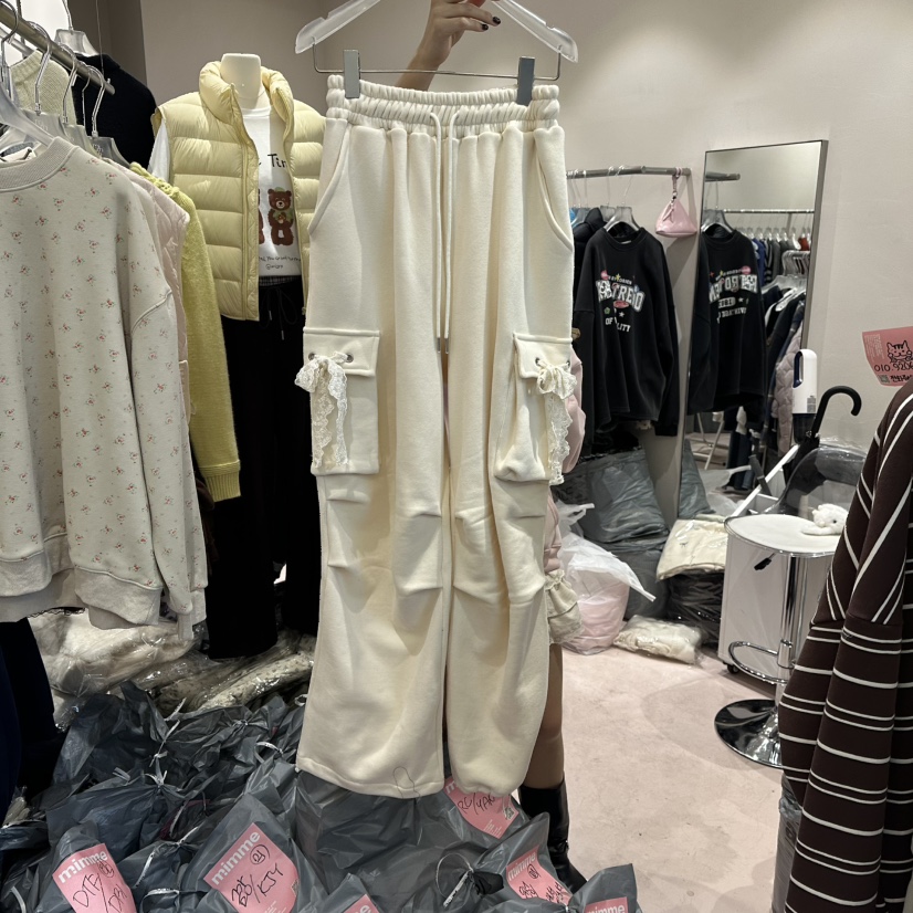 MIMME東大門㊣直郵女裝新款25秋冬休閑熱賣時尚休閑褲加絨鏤空MIMME休閑褲圖色2